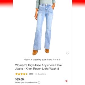 Knox Rose Flare Jeans NWT